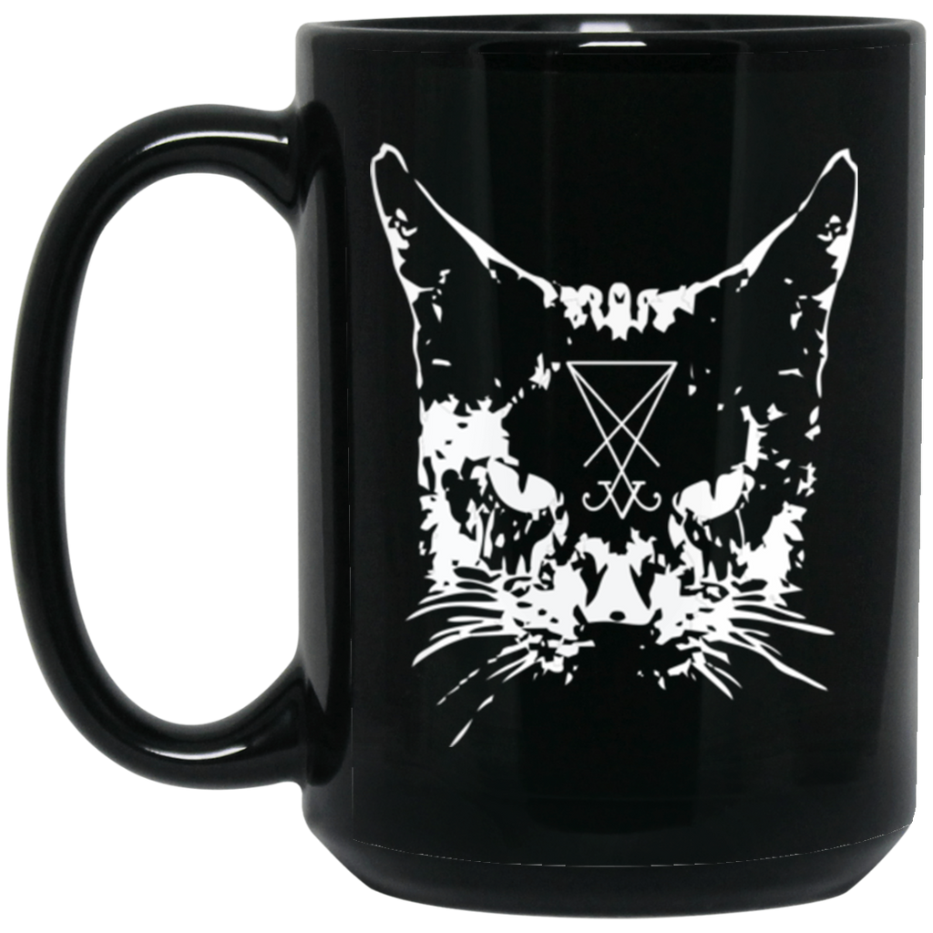 Cat "Lucy" 15 oz. Black Mug