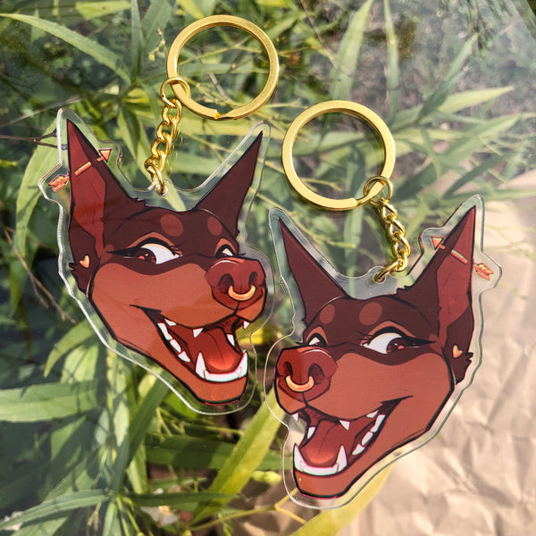 Doberman acrylic keychain