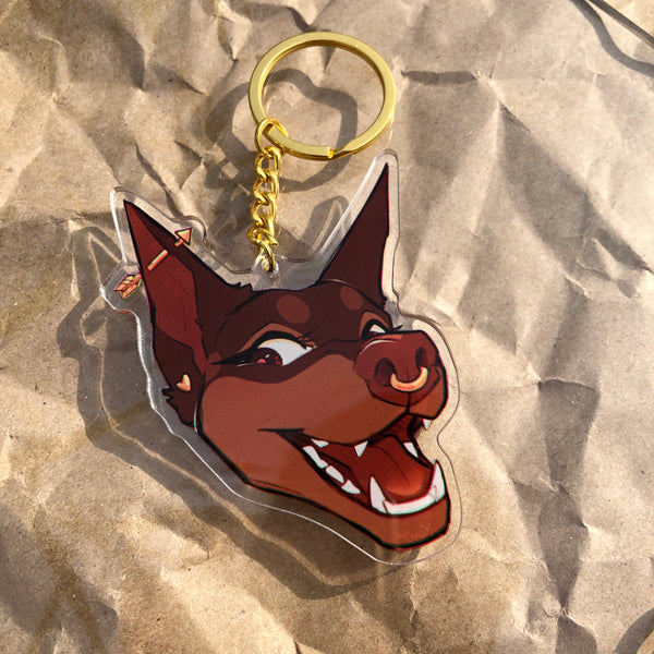 Doberman acrylic keychain