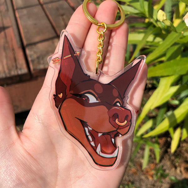 Doberman acrylic keychain